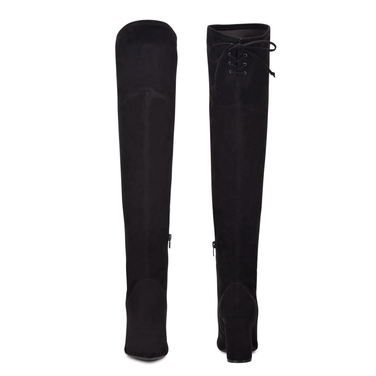 Nine West Ceeya 9x9 Over The Knee Heeled Boots Black | GLZX56913