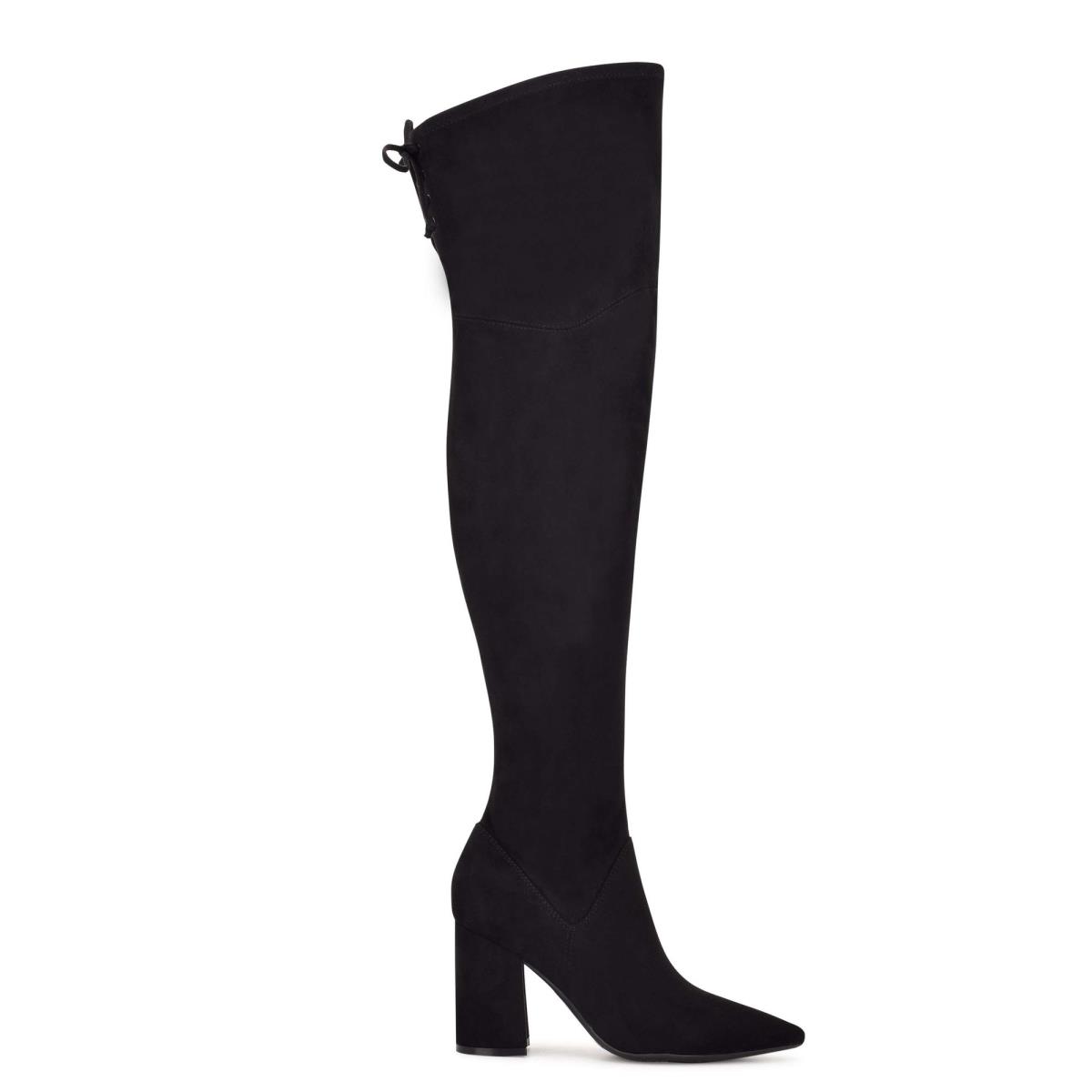 Nine West Ceeya 9x9 Over The Knee Heeled Boots Black | GLZX56913