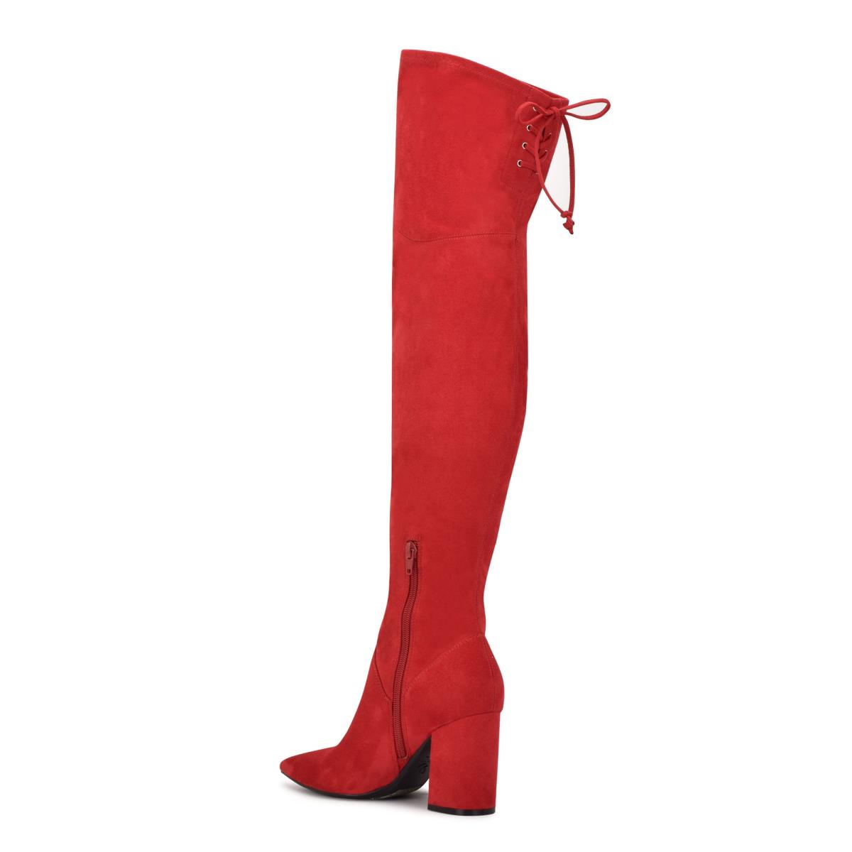 Nine West Ceeya 9x9 Over The Knee Heeled Boots Red | JYAU71493