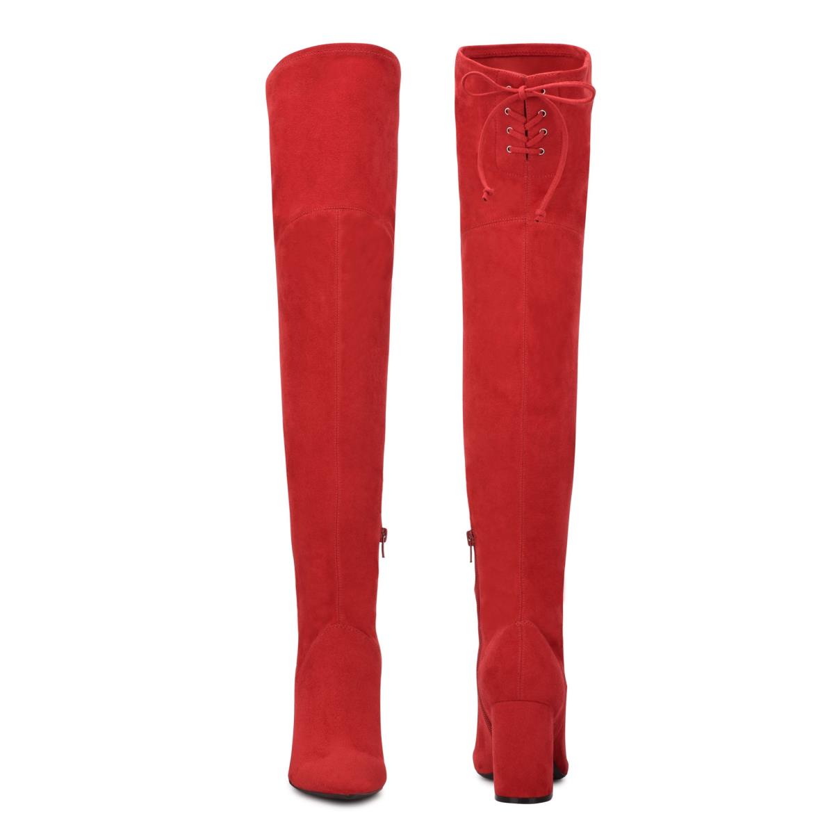 Nine West Ceeya 9x9 Over The Knee Heeled Boots Red | JYAU71493