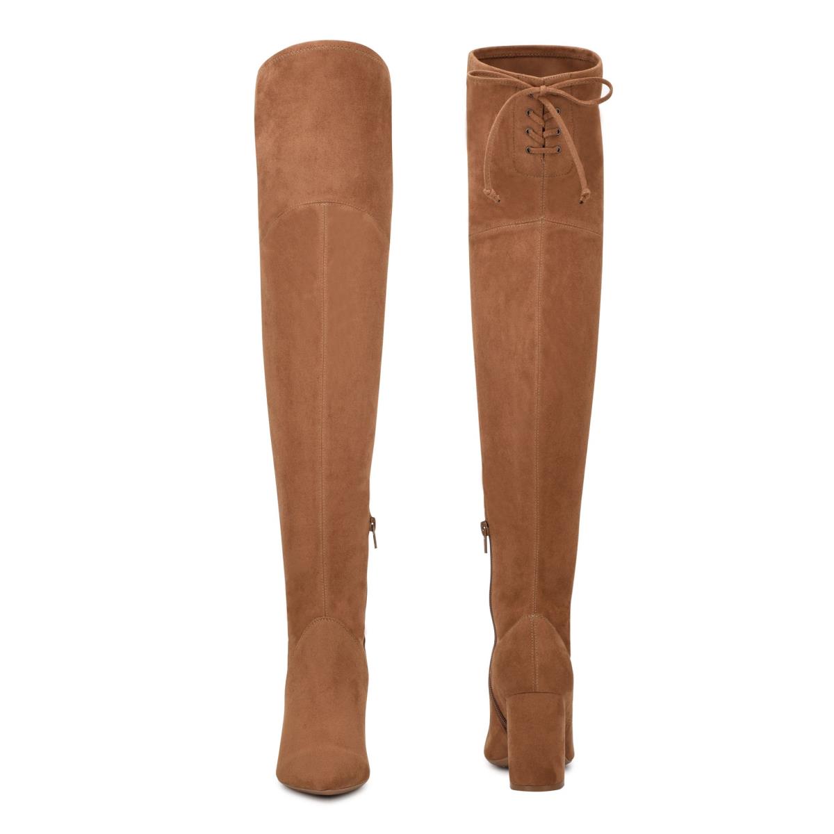 Nine West Ceeya 9x9 Over The Knee Heeled Boots Brown | KCTL16547