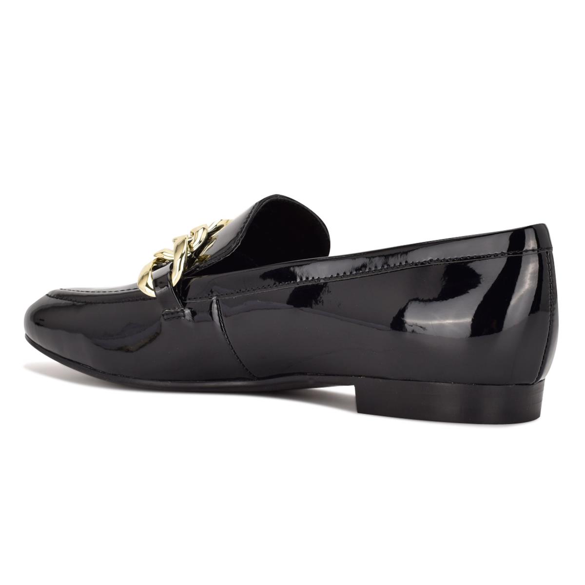 Nine West Chain Slip-On Loafers Black | FJHY96024