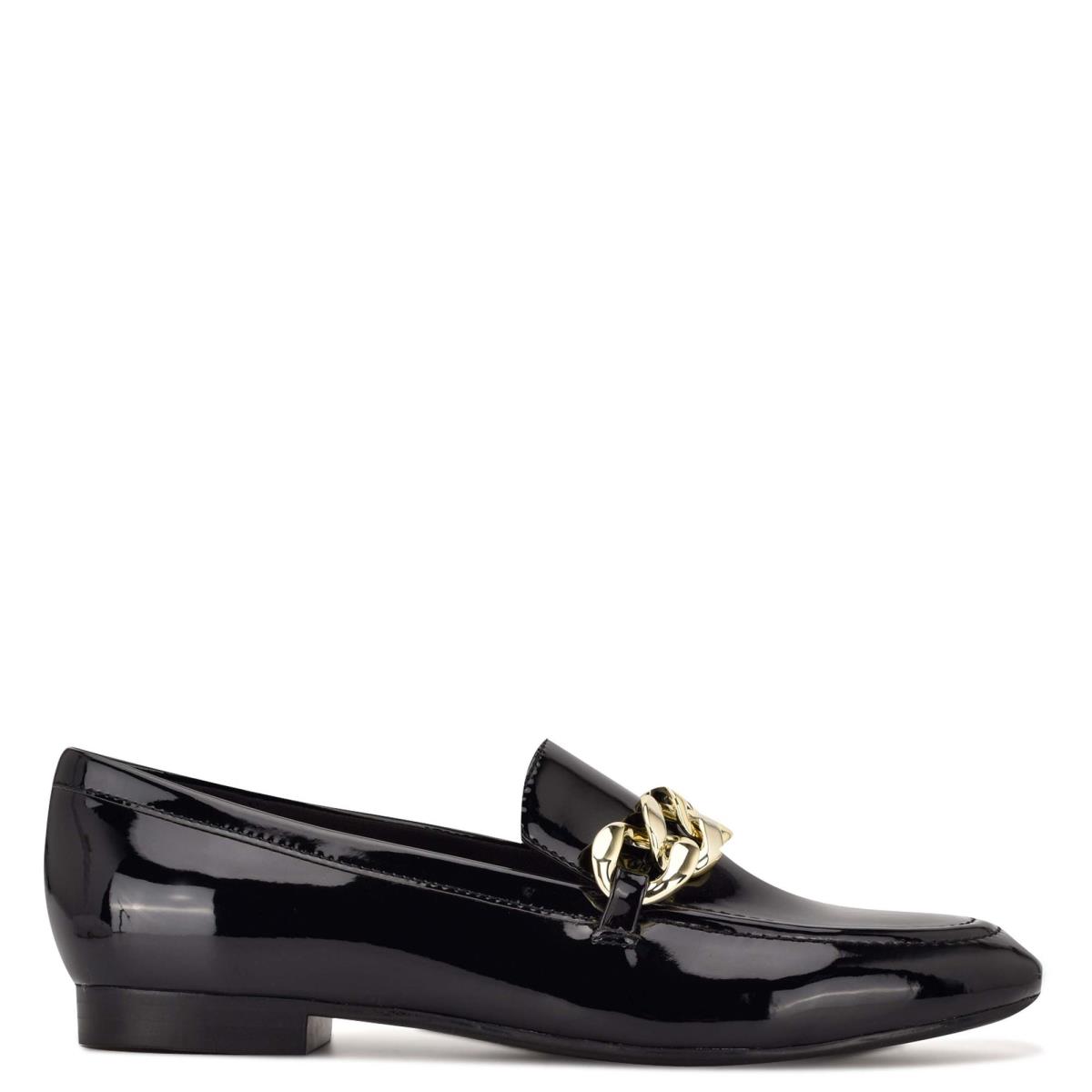 Nine West Chain Slip-On Loafers Black | FJHY96024