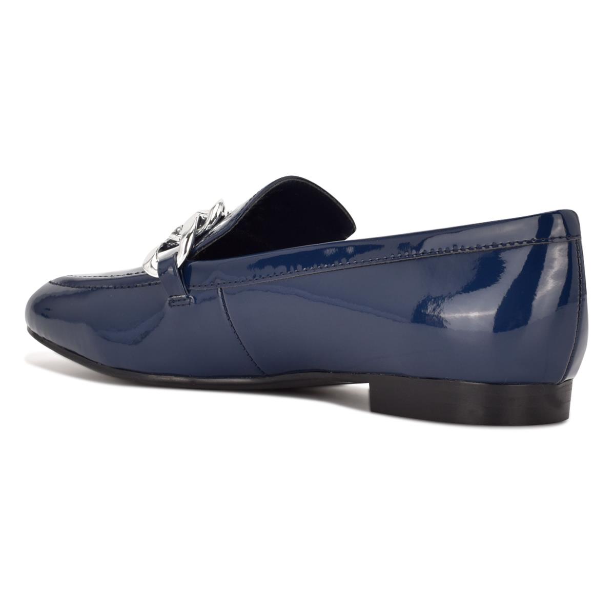 Nine West Chain Slip-On Loafers Blue | LNEJ69287