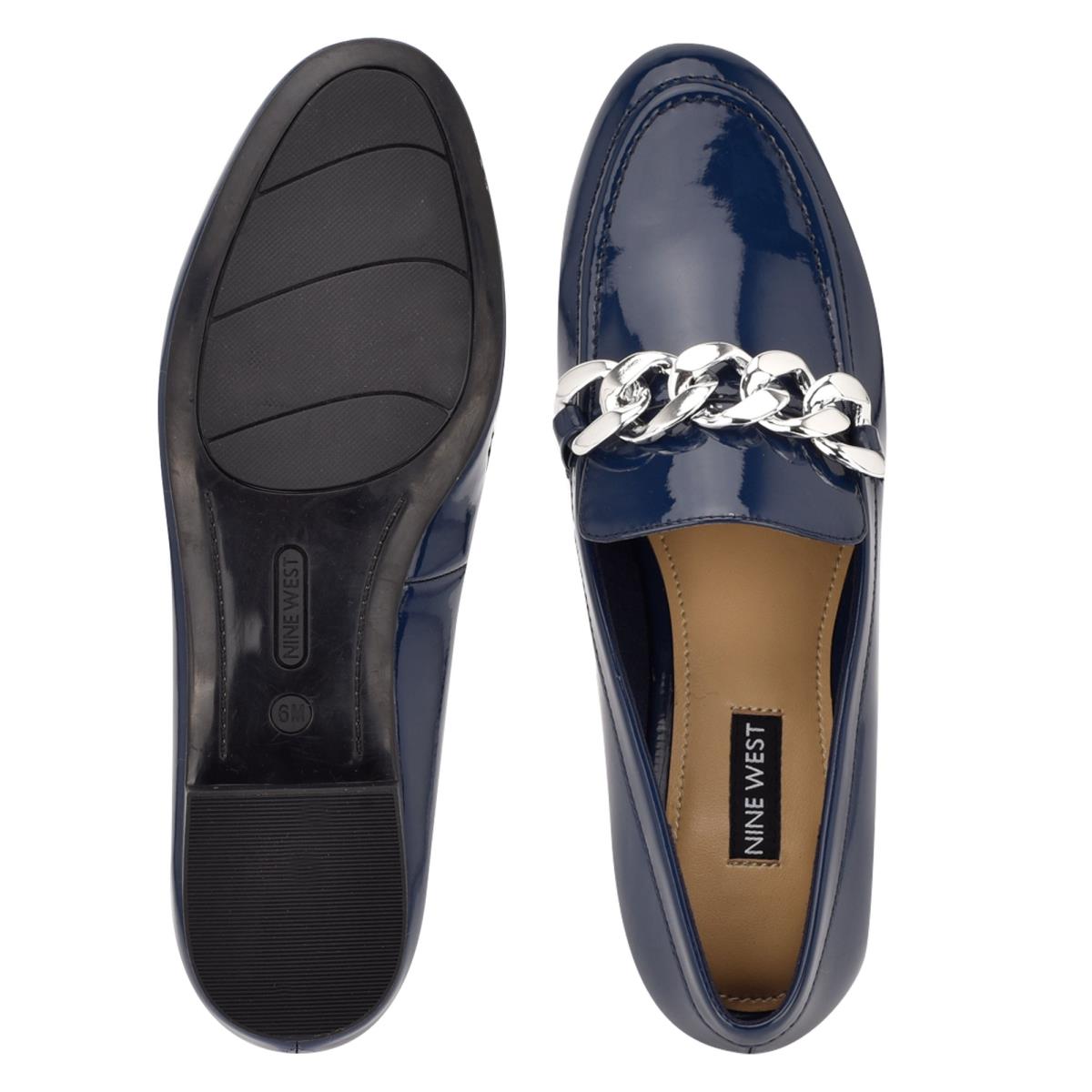 Nine West Chain Slip-On Loafers Blue | LNEJ69287