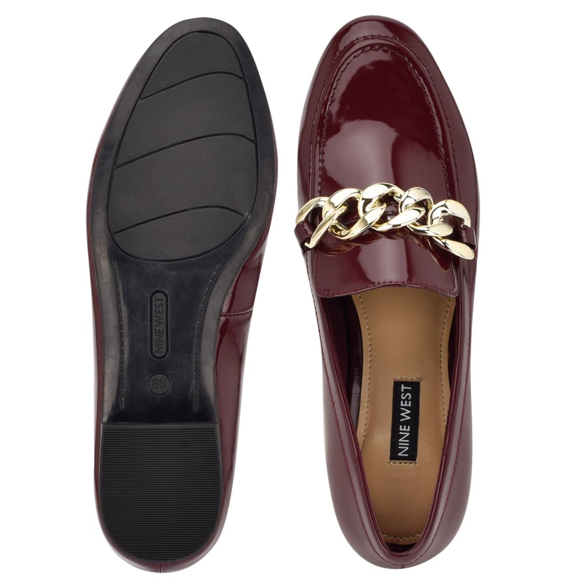 Nine West Chain Slip-On Loafers Red | JKNM53264