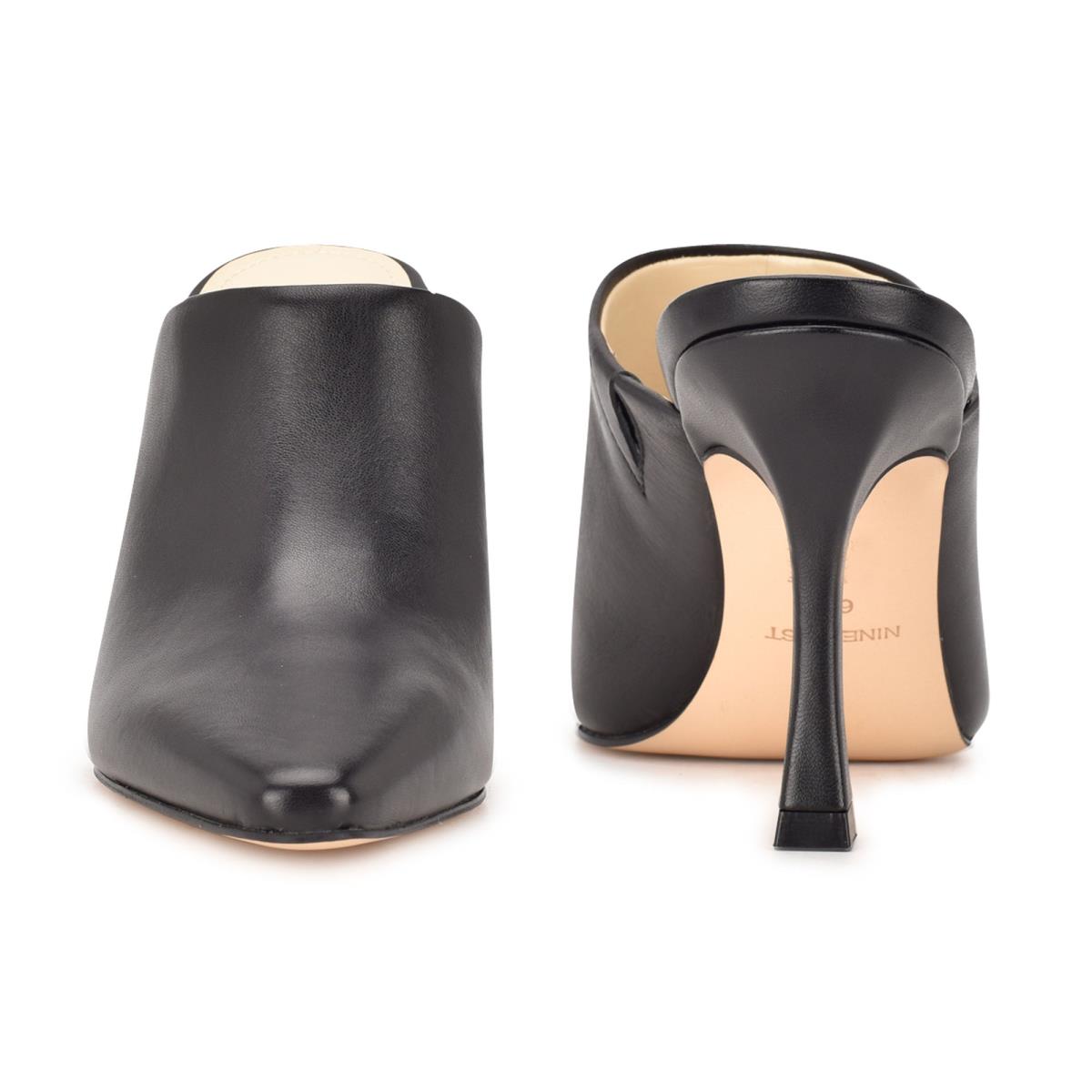 Nine West Ciao Heel Mules Black | QYSN04218