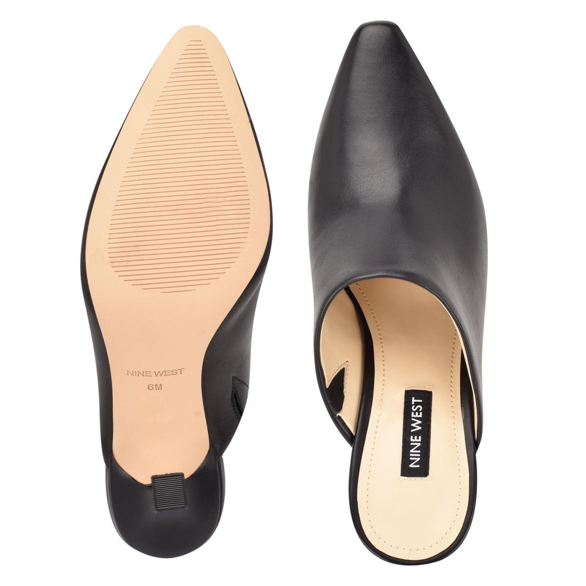 Nine West Ciao Heel Mules Black | QYSN04218