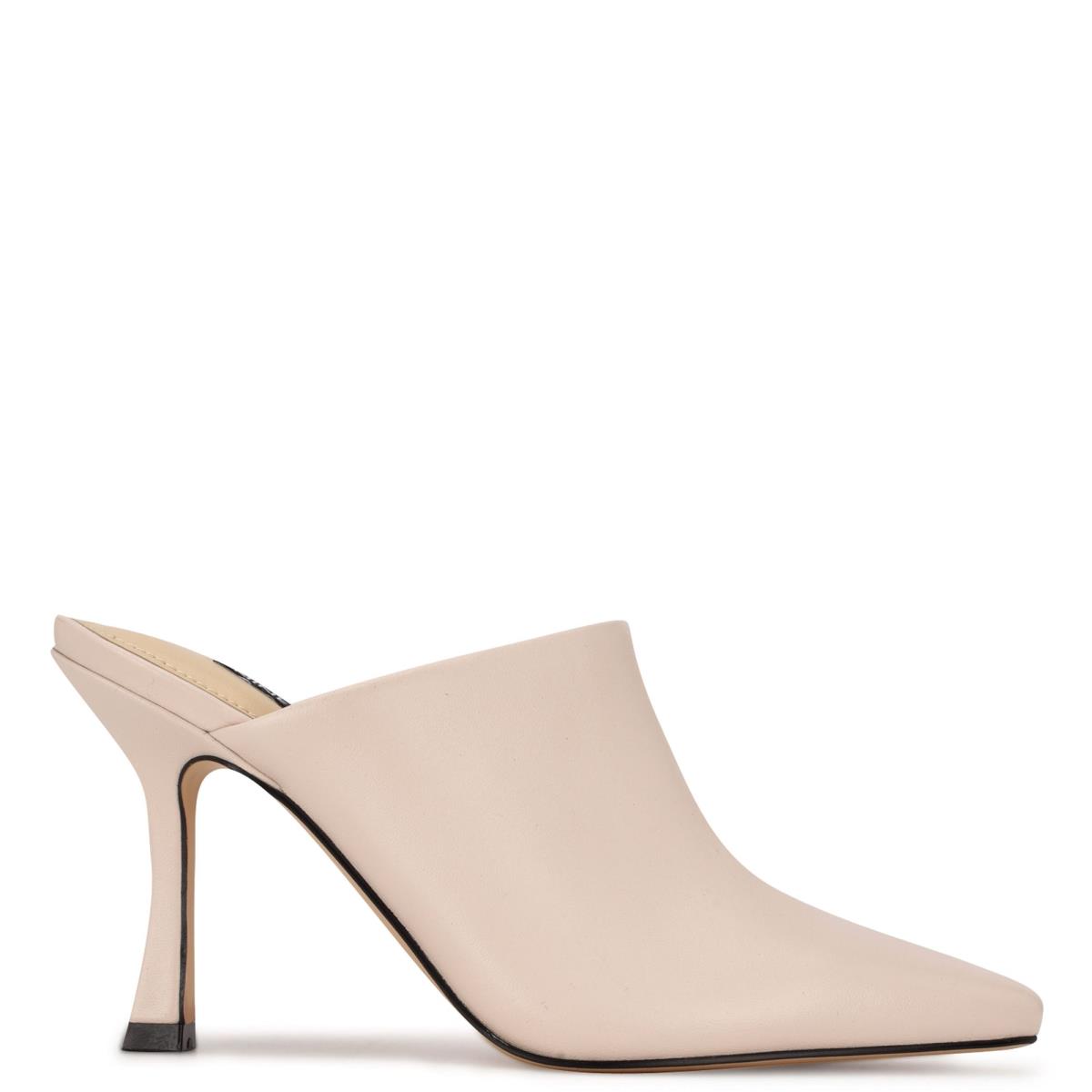 Nine West Ciao Heel Mules Cream | GBNQ56981