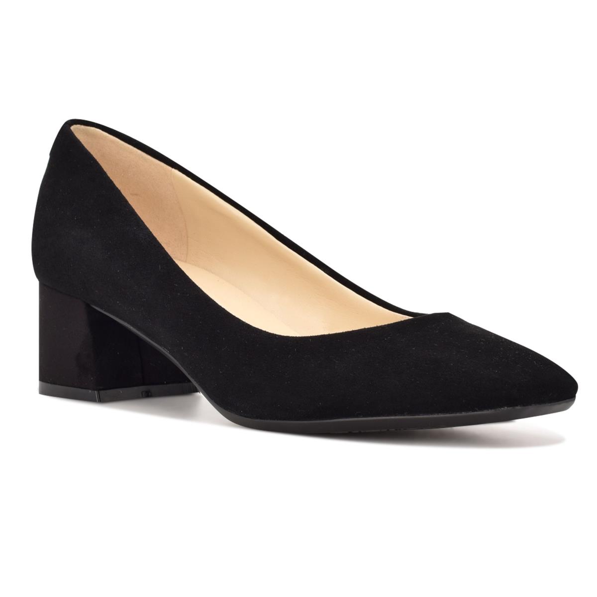 Nine West Cloe 9x9 Block Heel Pumps Black | UXOG15064