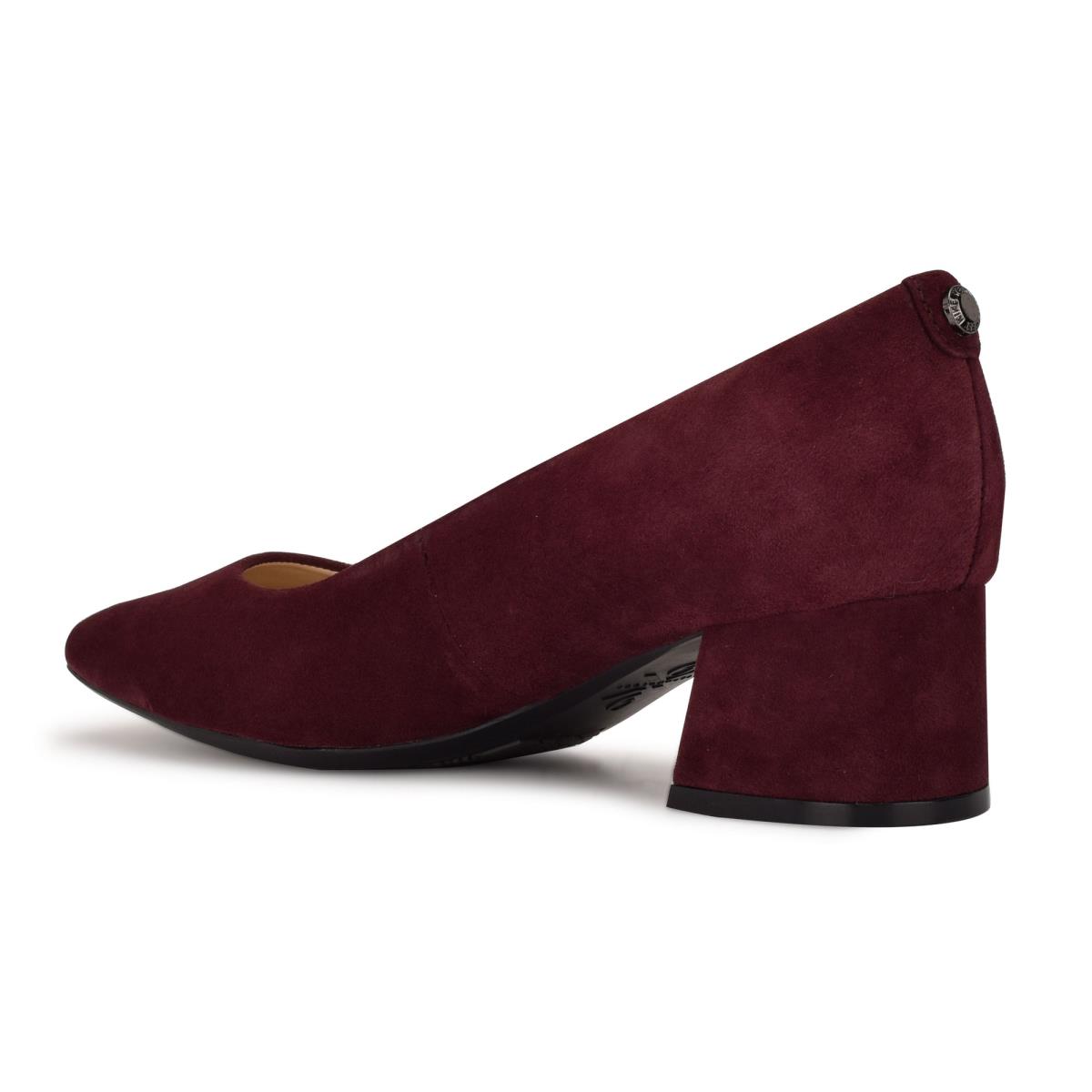 Nine West Cloe 9x9 Block Heel Pumps Claret | CXAF31275