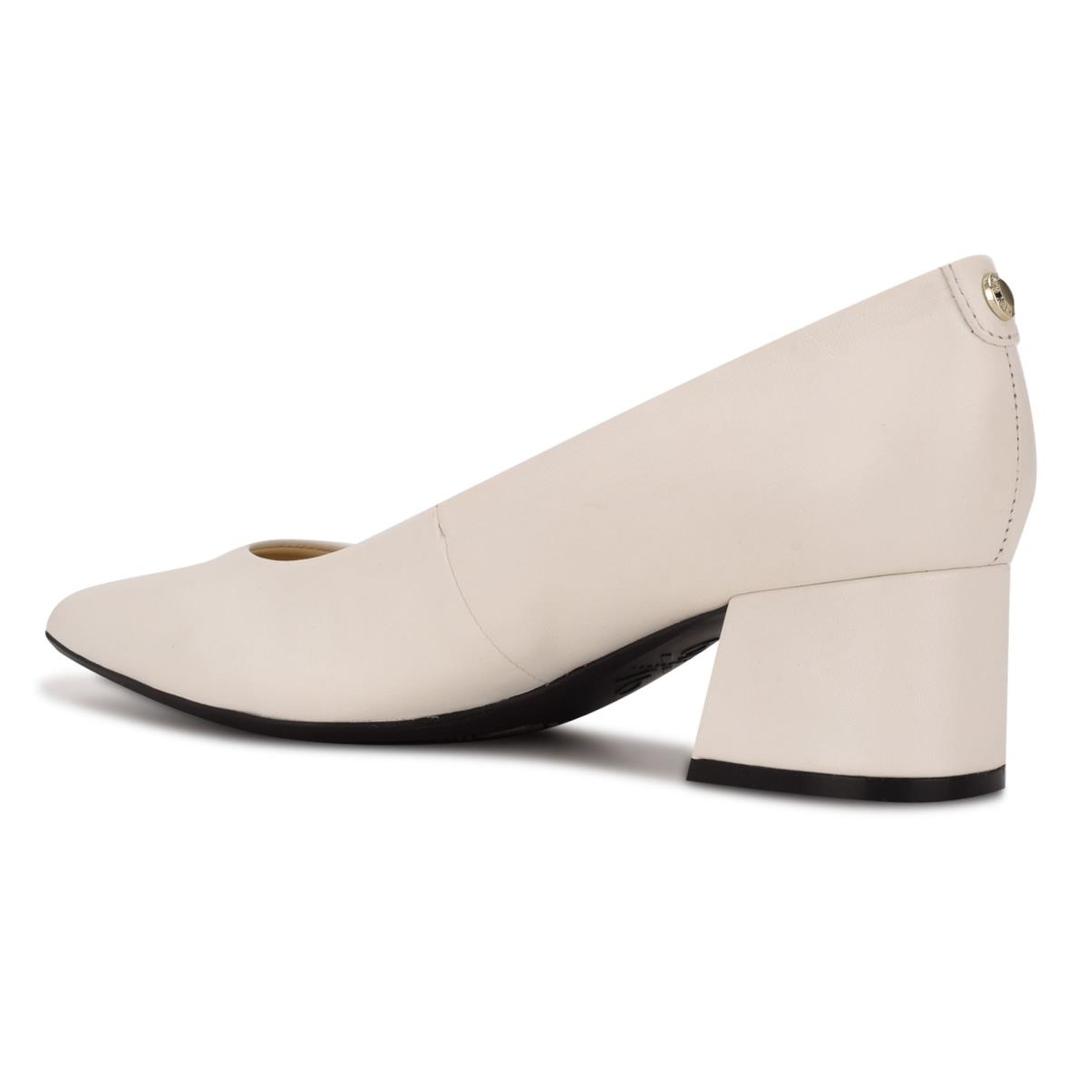 Nine West Cloe 9x9 Block Heel Pumps Cream | CIUG86352