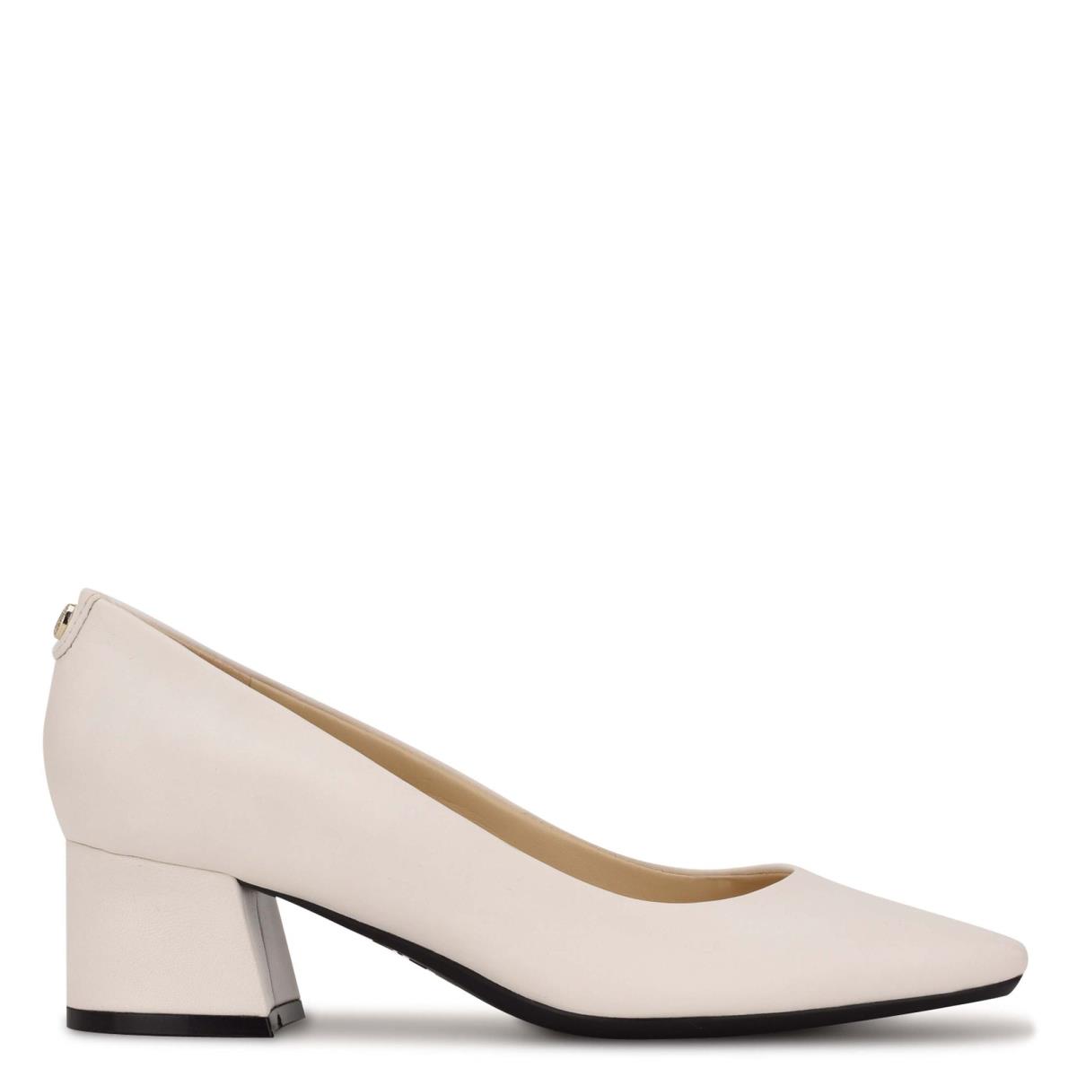 Nine West Cloe 9x9 Block Heel Pumps Cream | CIUG86352