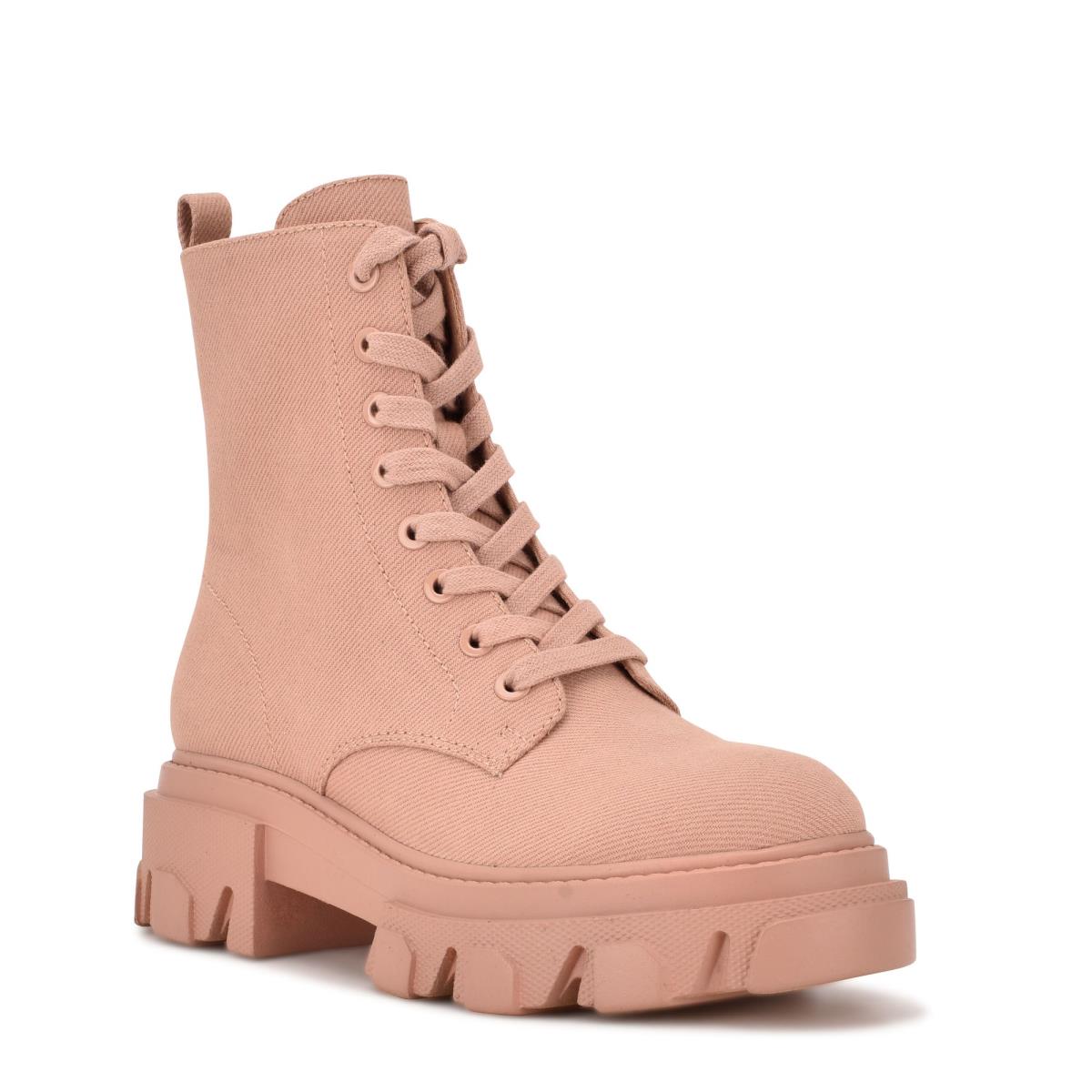 Nine West Clover Lug Sole Boots Pink | VGLJ82195