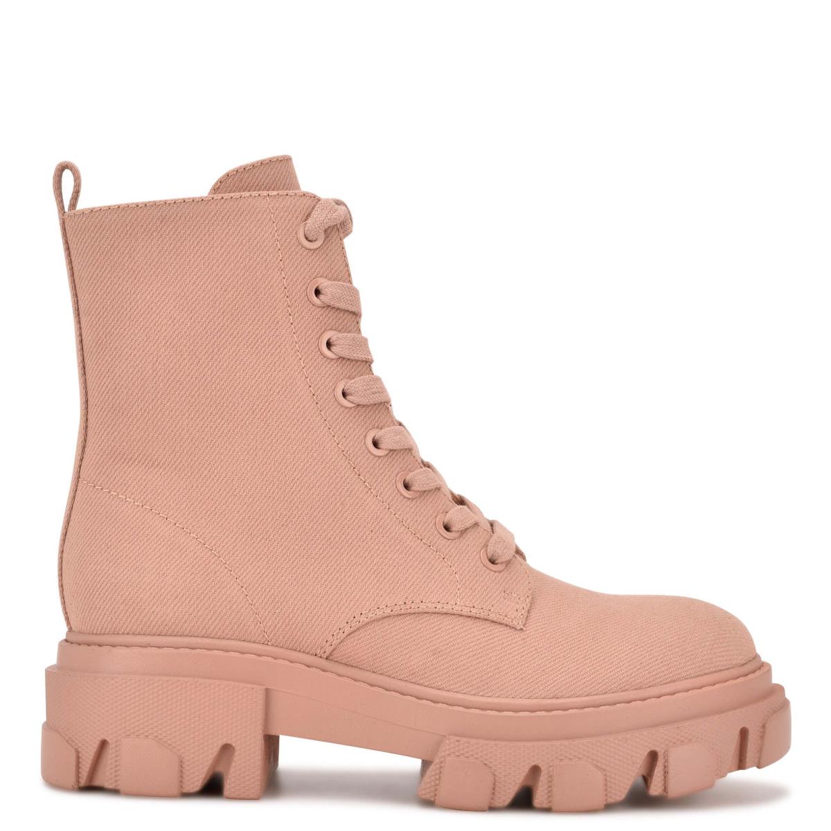 Nine West Clover Lug Sole Boots Pink | VGLJ82195