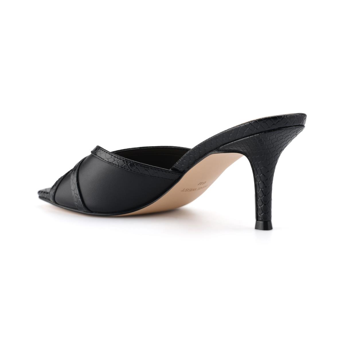 Nine West Dainty Heeled Slide Sandals Black | VHMJ23098