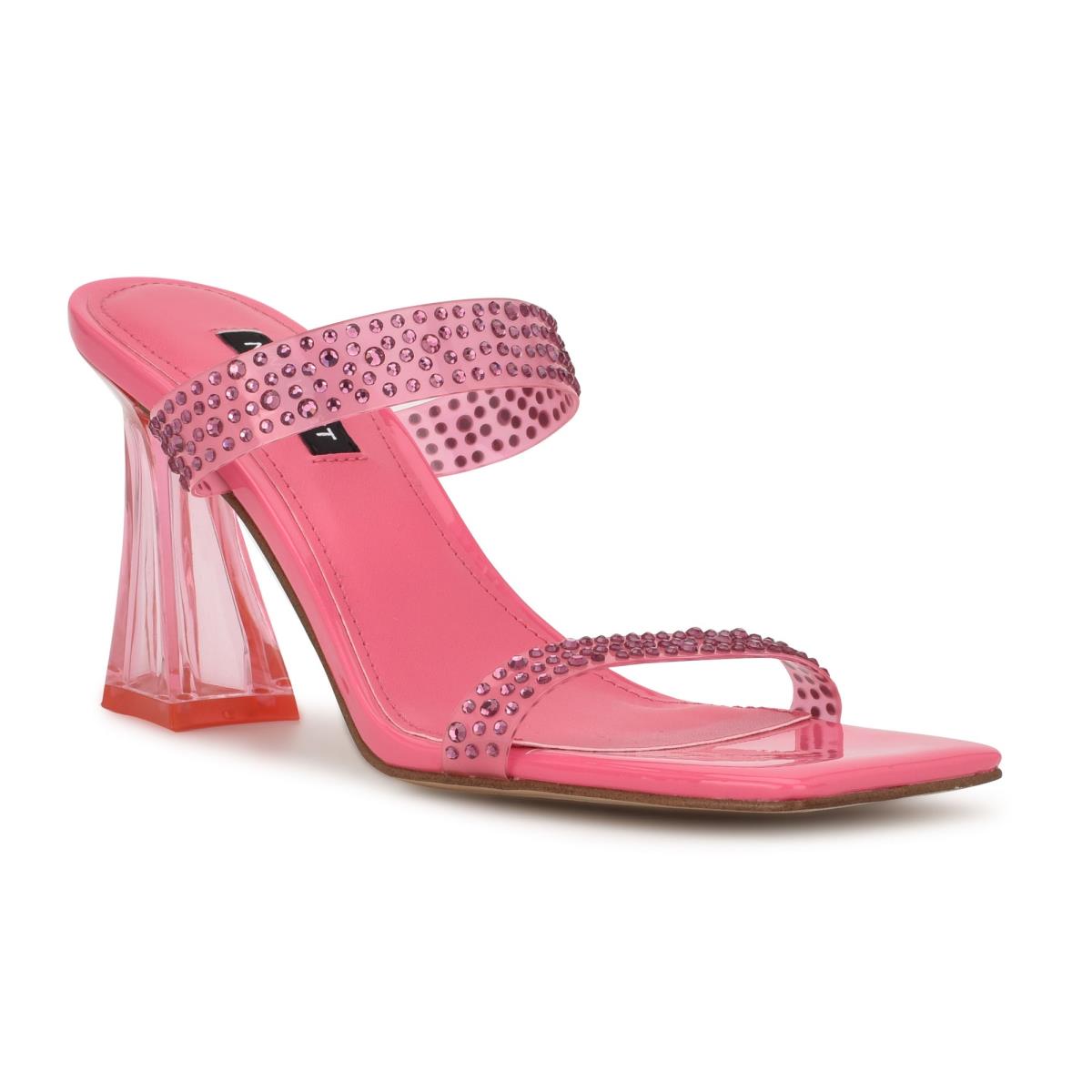 Nine West Darla Heeled Slide Sandals Pink | NEPQ06518