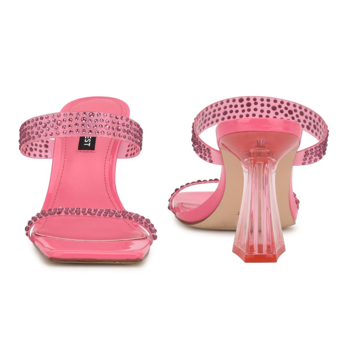 Nine West Darla Heeled Slide Sandals Pink | NEPQ06518