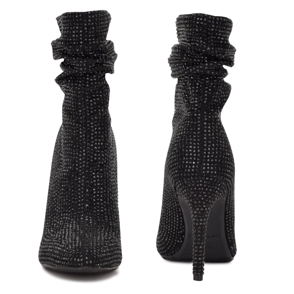 Nine West Dazzle Dress Booties Black | DTFE60128