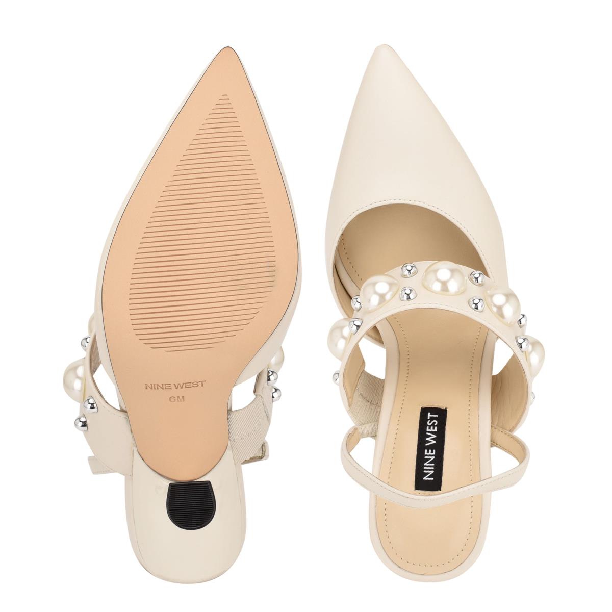 Nine West Debut Dress Slingback Pumps Cream | HJOI38940