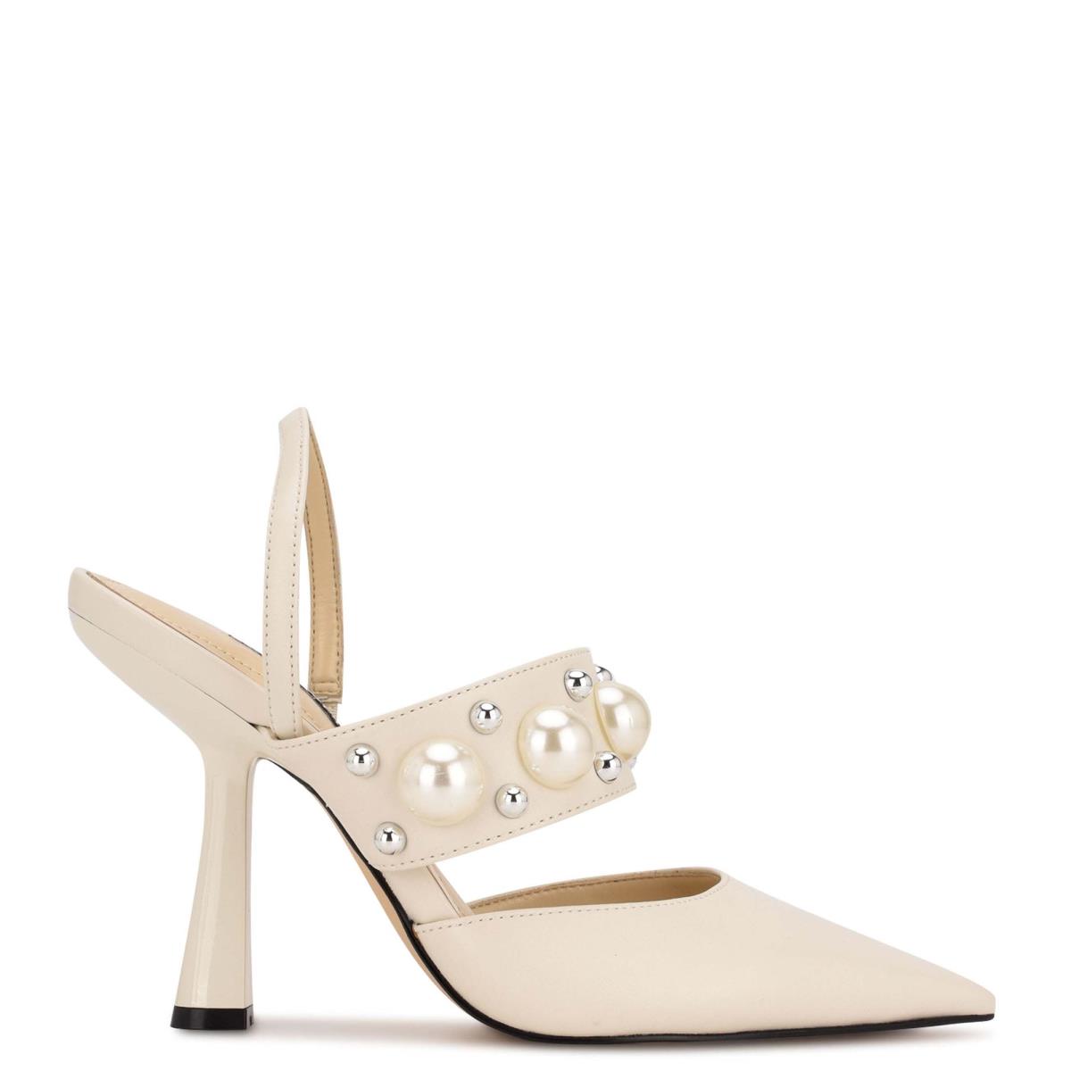 Nine West Debut Dress Slingback Pumps Cream | HJOI38940