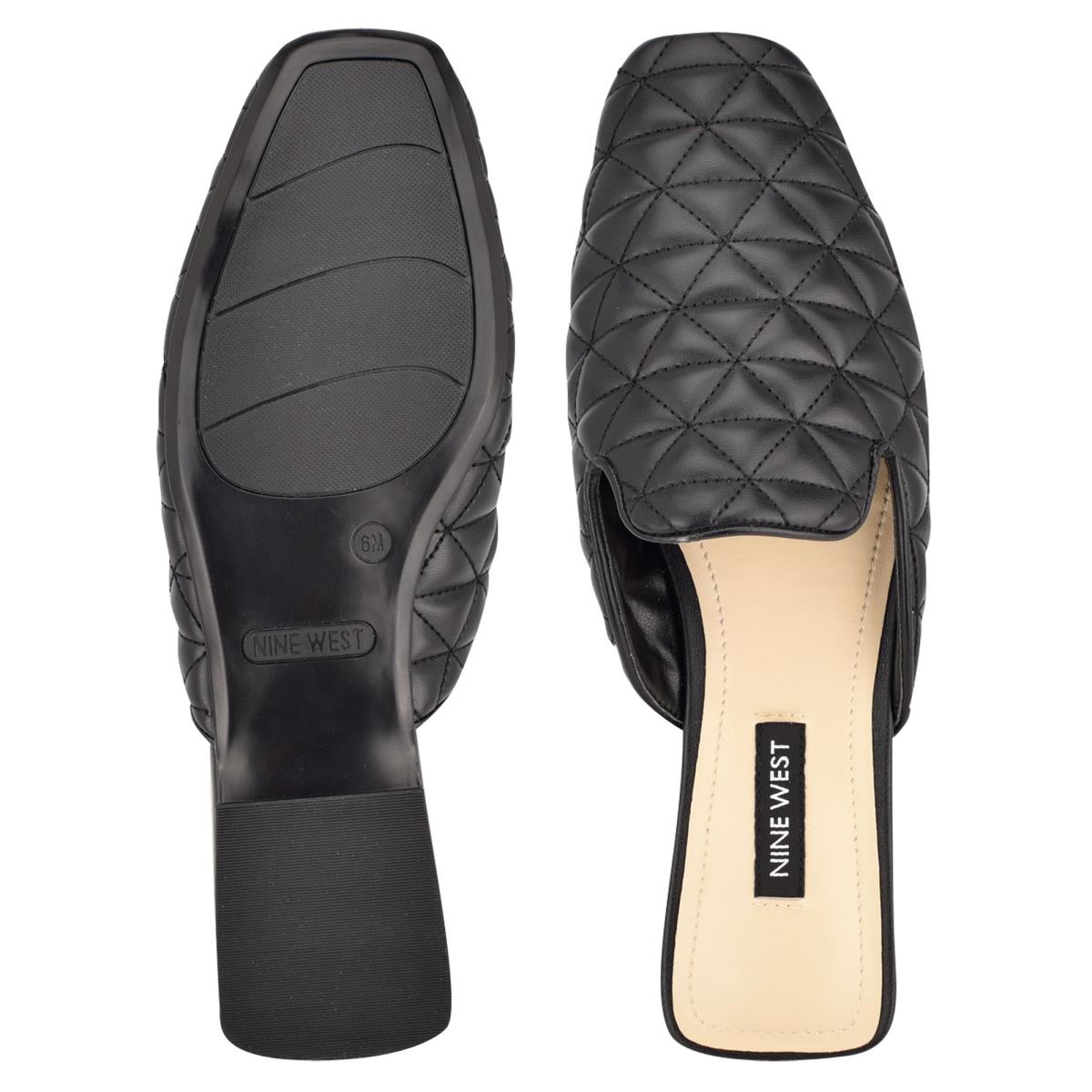 Nine West Diamond Flat Mules Black | WINL86179