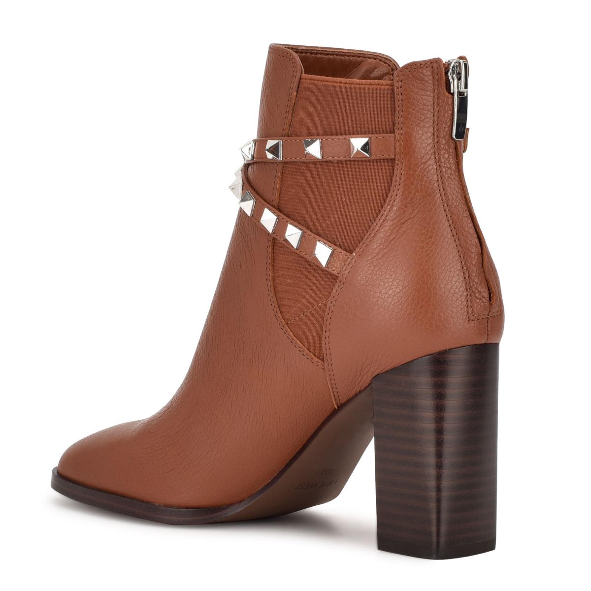 Nine West Donda Heeled Booties Coffee | ZUFV12936