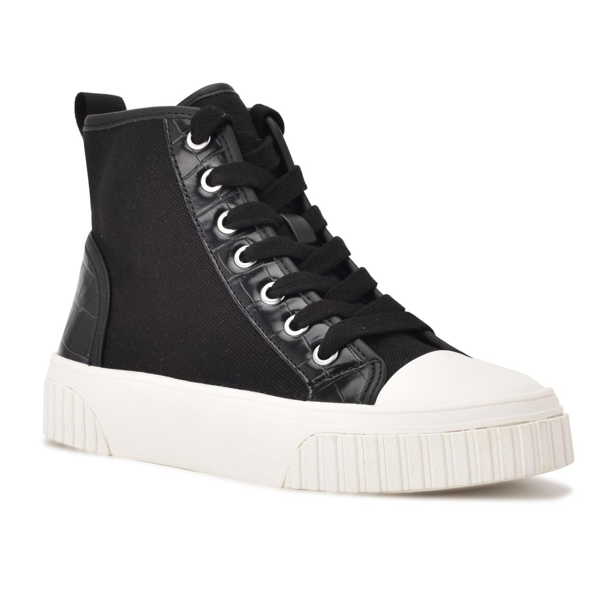 Nine West Dyiane High Top Sneakers Black | RBDC20819