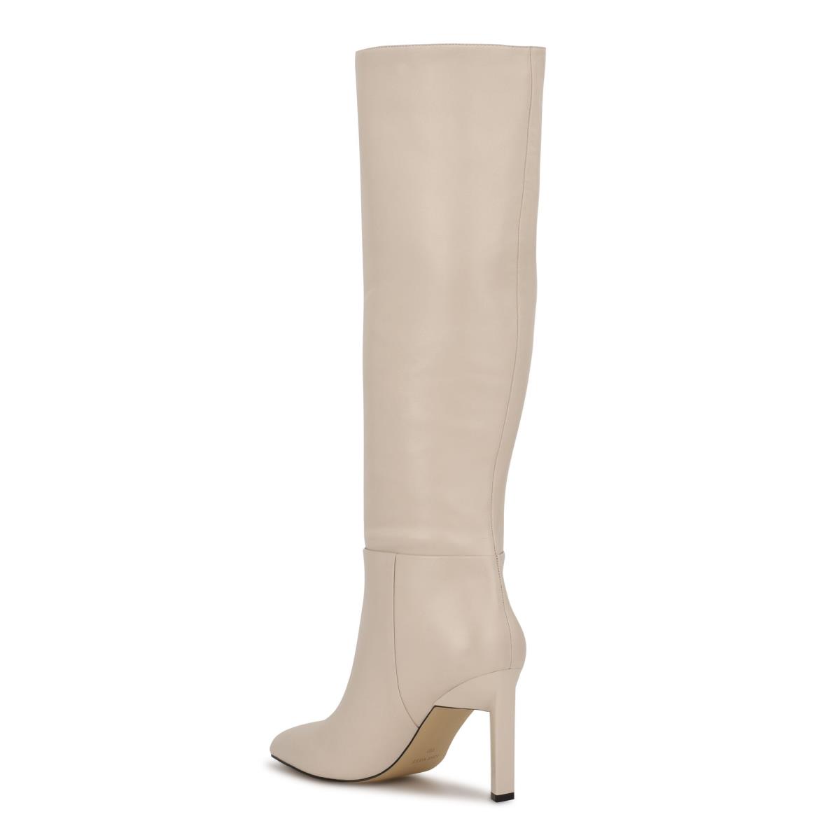 Nine West Eardy Heeled Boots White | PIZW64829