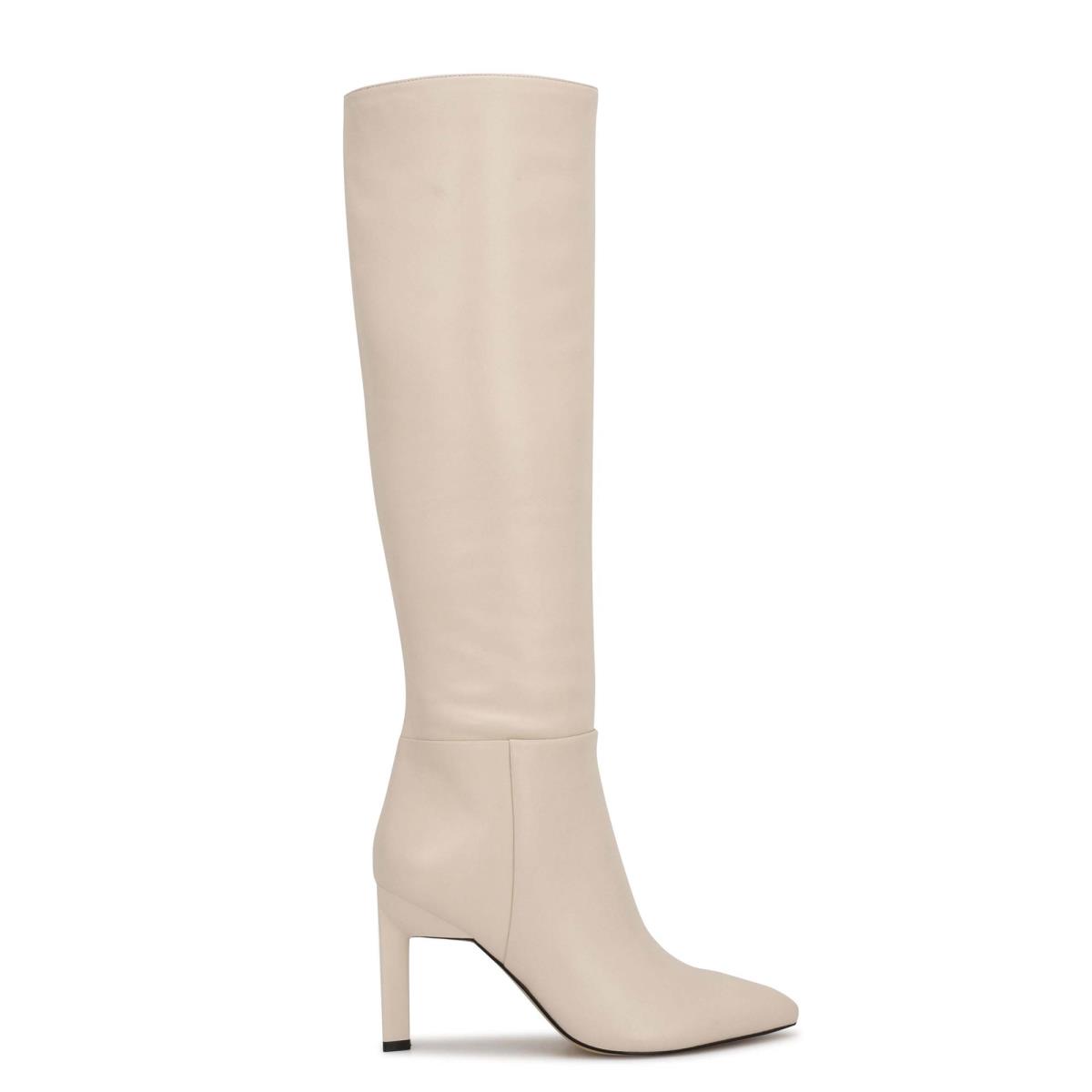 Nine West Eardy Heeled Boots White | PIZW64829