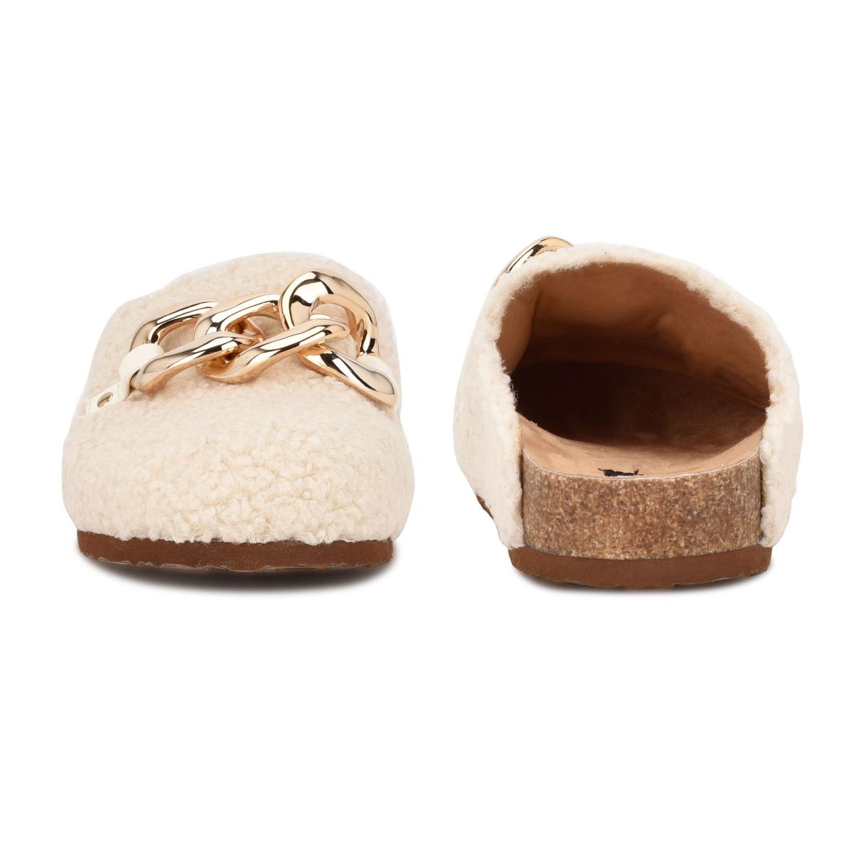 Nine West Everyth Cozy Mules Cream | ANGK27496