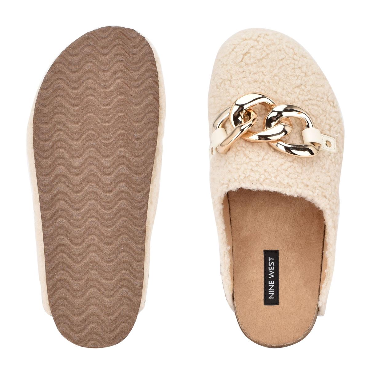 Nine West Everyth Cozy Mules Cream | ANGK27496