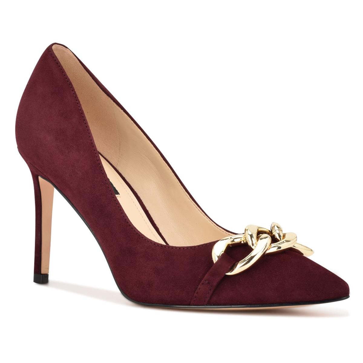 Nine West Ezzie Pointy Toe Pumps Burgundy | VTFR20154