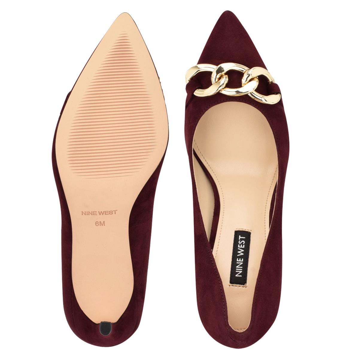 Nine West Ezzie Pointy Toe Pumps Burgundy | VTFR20154