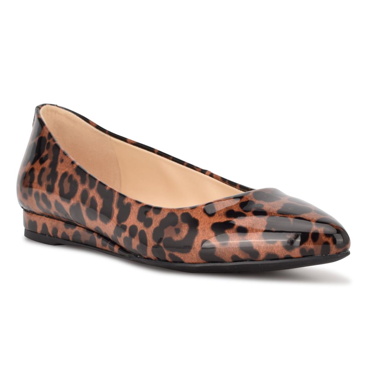 Nine West Ferdi 9x9 Pointy Toe Ballet Flats Snake | CIJY27085