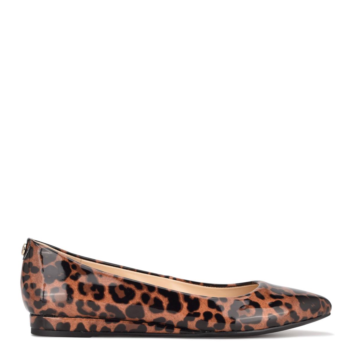 Nine West Ferdi 9x9 Pointy Toe Ballet Flats Snake | CIJY27085