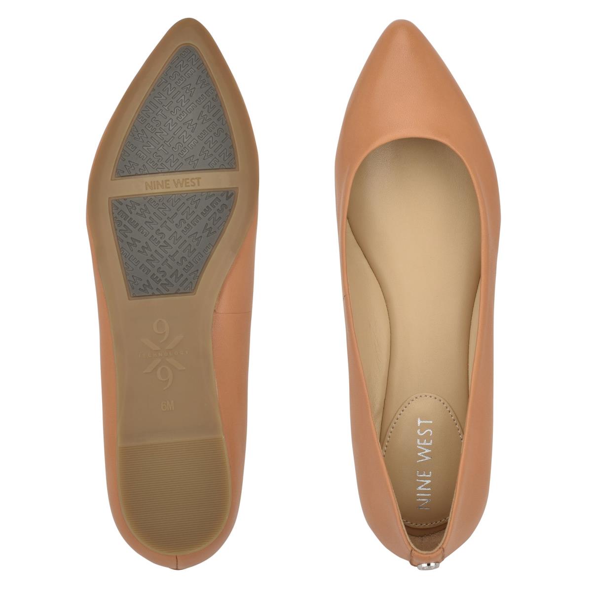 Nine West Ferdi 9x9 Pointy Toe Flats Beige | YIGD42160