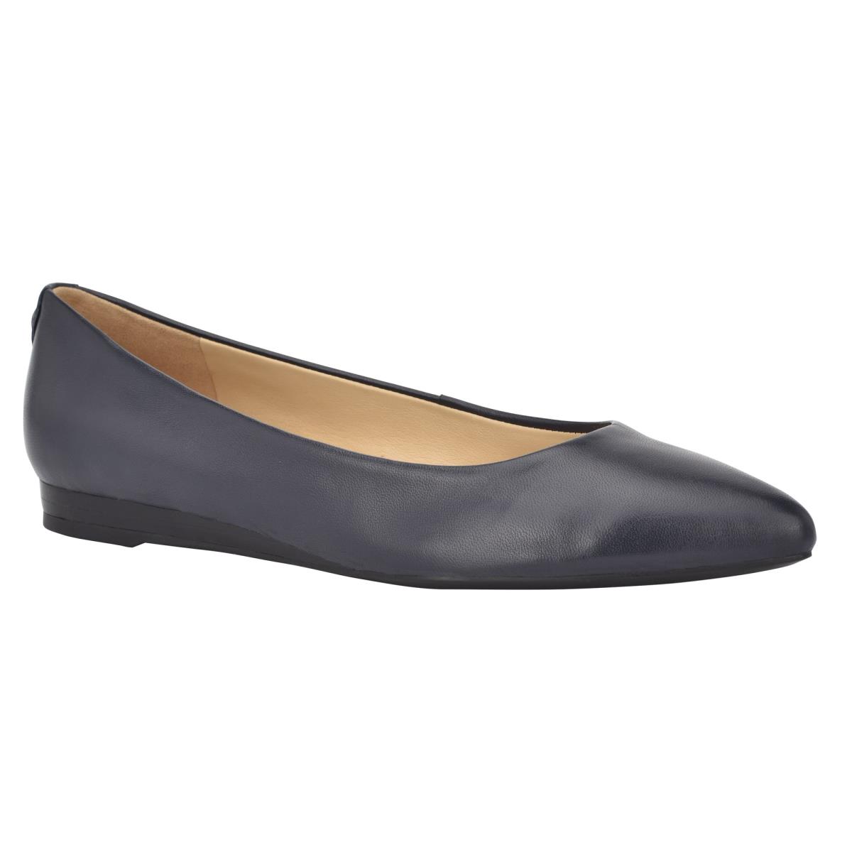 Nine West Ferdi 9x9 Pointy Toe Flats Navy | AEYP37125