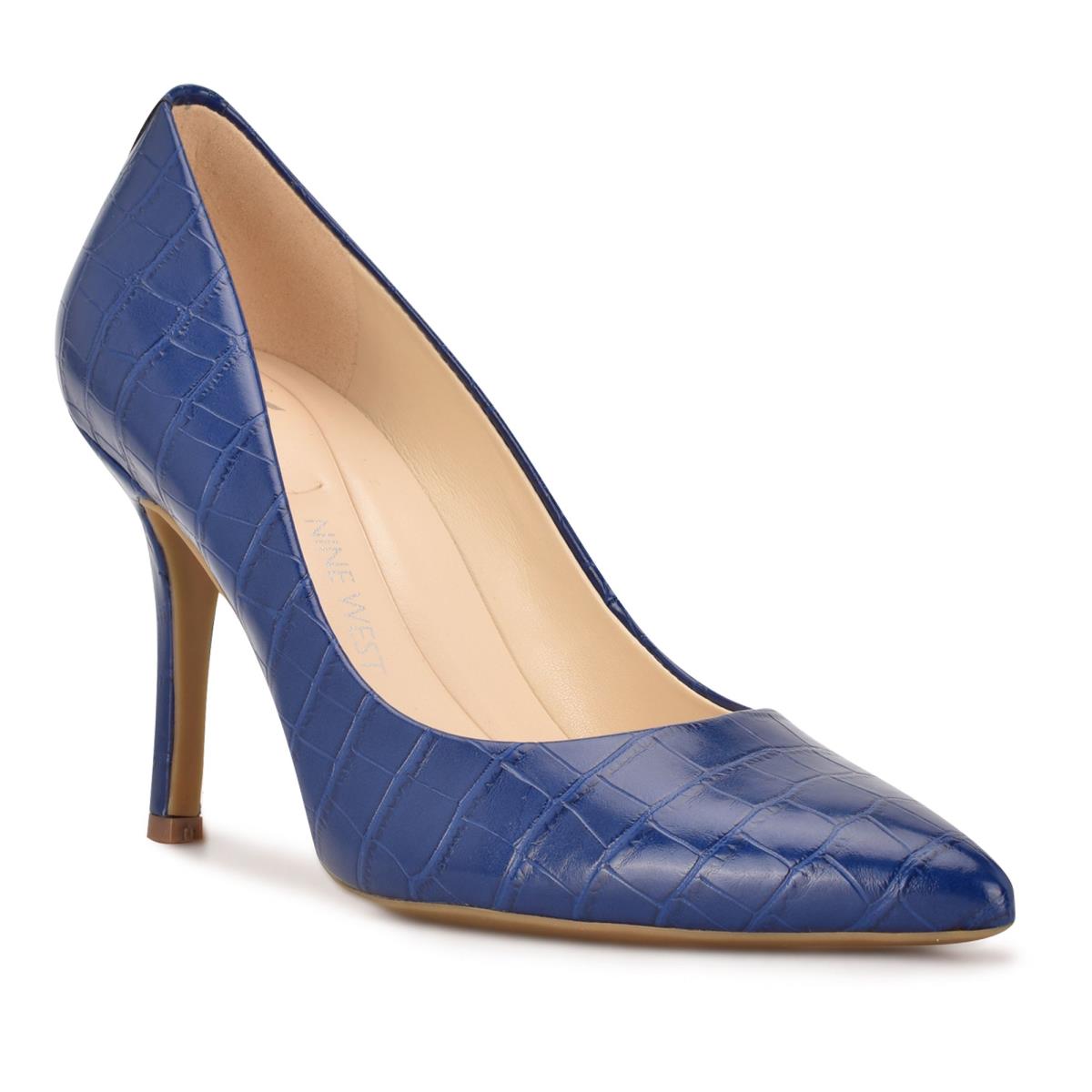 Nine West Fifth 9x9 Pointy Toe Pumps Blue | QPNV71308