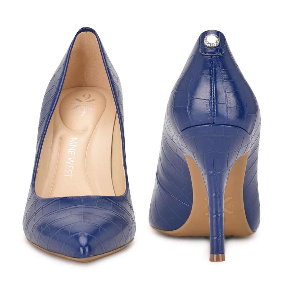 Nine West Fifth 9x9 Pointy Toe Pumps Blue | QPNV71308