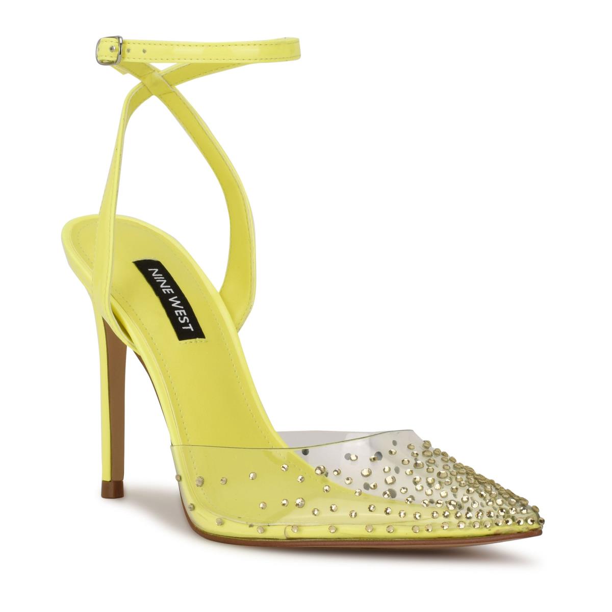 Nine West Foreva Ankle Strap Dress Pumps Yellow | IPGH27689