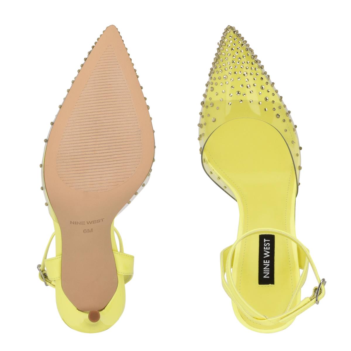 Nine West Foreva Ankle Strap Dress Pumps Yellow | IPGH27689