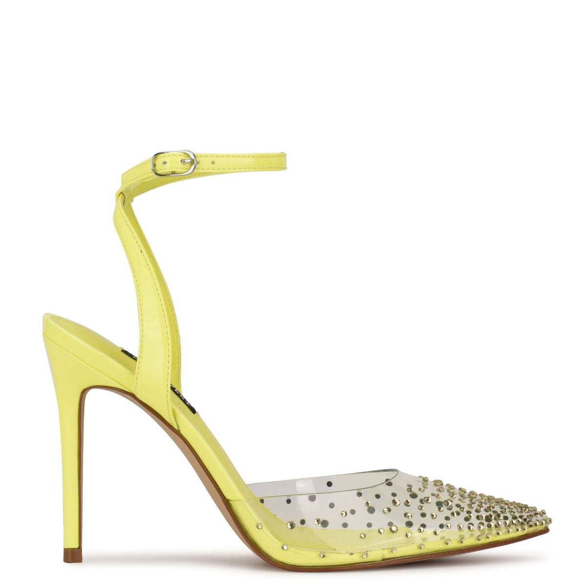 Nine West Foreva Ankle Strap Dress Pumps Yellow | IPGH27689