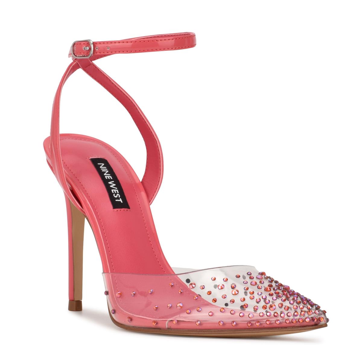 Nine West Foreva Ankle Strap Dress Pumps Pink / Coral | STOH19752