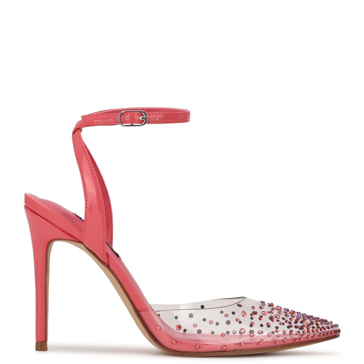 Nine West Foreva Ankle Strap Dress Pumps Pink / Coral | STOH19752