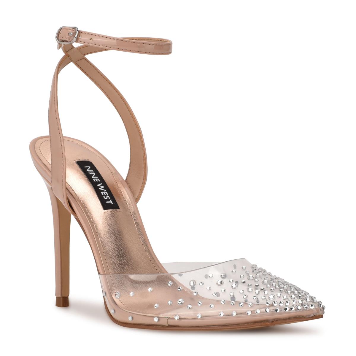 Nine West Foreva Ankle Strap Dress Pumps Beige | UCMG53740