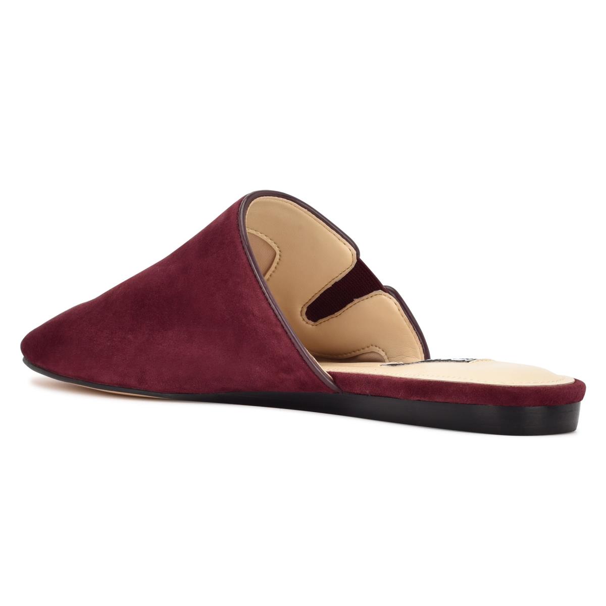 Nine West Freeda Pointy Toe Mules Burgundy | EZLW86340