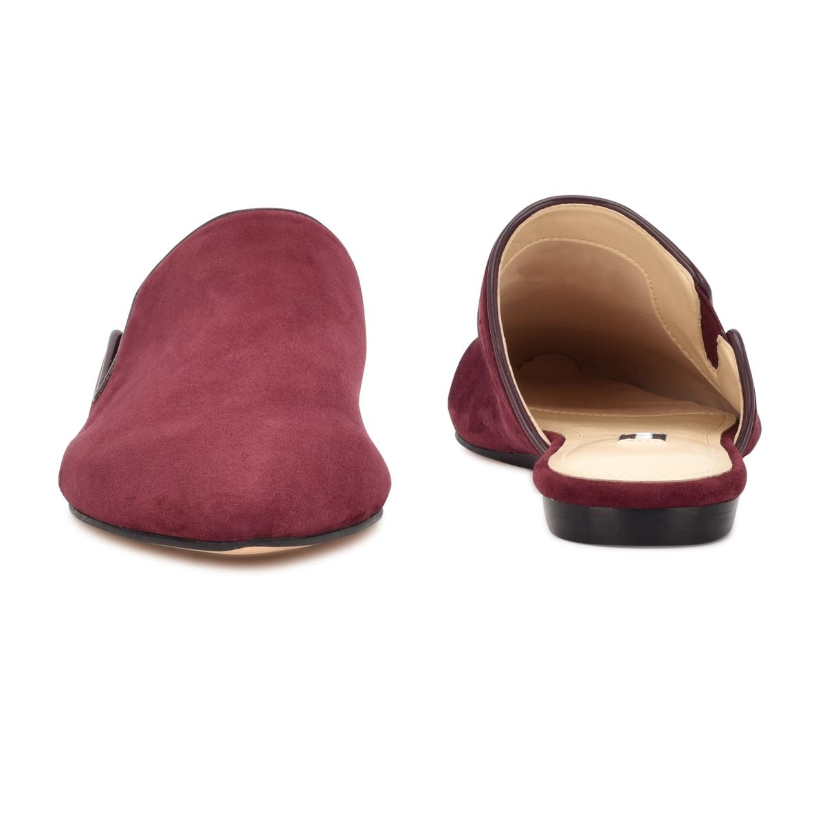 Nine West Freeda Pointy Toe Mules Burgundy | EZLW86340