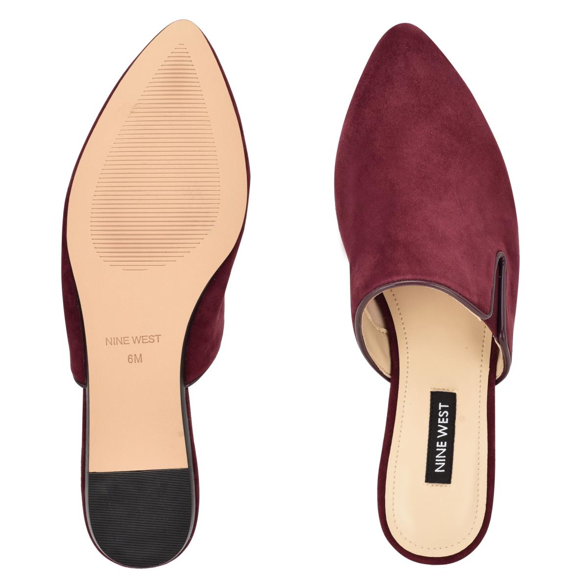 Nine West Freeda Pointy Toe Mules Burgundy | EZLW86340