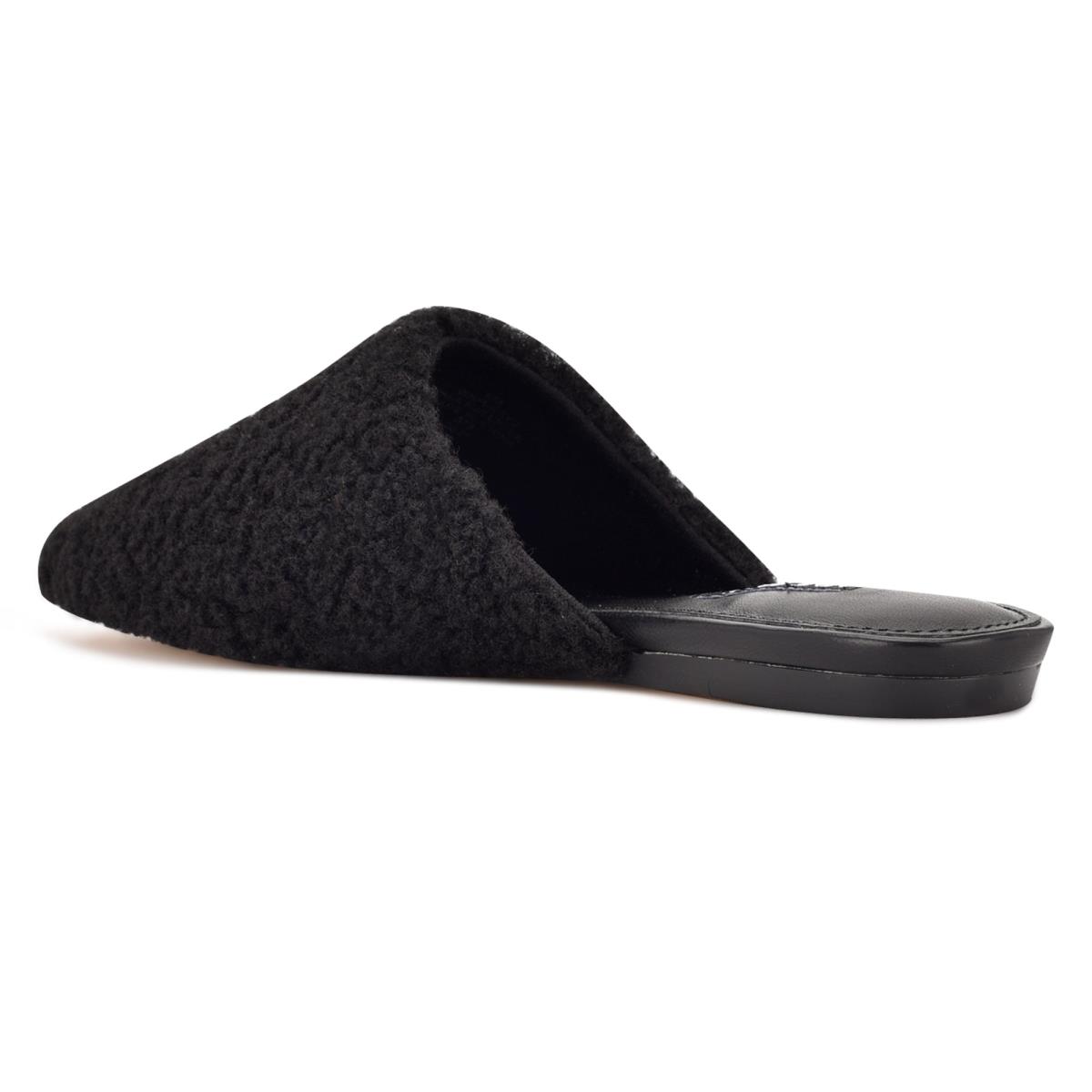 Nine West Furzy Pointy Toe Mules Black | VFNP79561